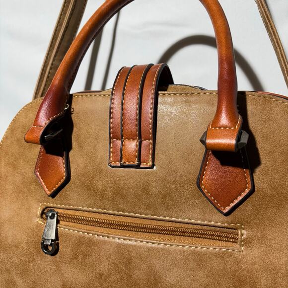 Brown Western Style Faux Leather Crossbody Bag Purse CLEAN Unbranded Equestrian - Picture 6 of 14